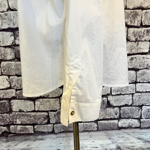 Chico's Design White Button Down Long Sleeve Blouse Size XL - Picture 5 of 9